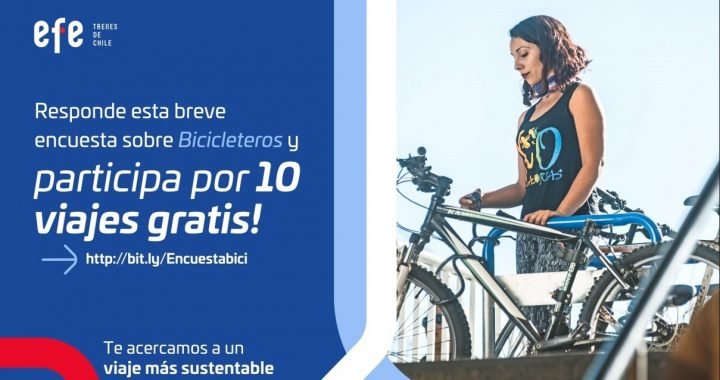 EFE Valparaíso lanza encuesta sobre estacionamientos de bicicletas y sorteará viajes gratis entre los participantes