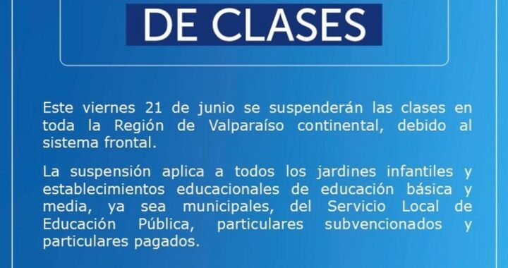 Alerta Amarilla: Clases suspendidas en Valparaíso por lluvias