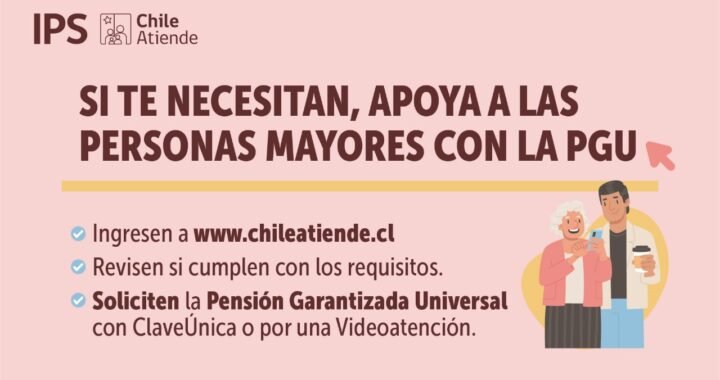 Jóvenes llamados a apoyar a adultos mayores en la PGU: nueva campaña del IPS impulsa solidaridad familiar