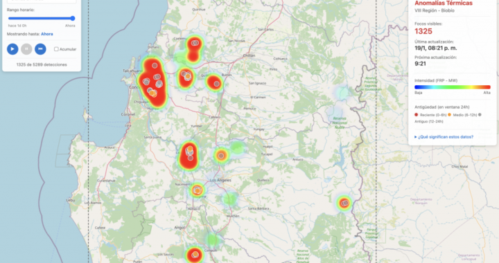 Plataforma del CDIA UdeC vigila incendios en tiempo real y apoya a Bomberos
