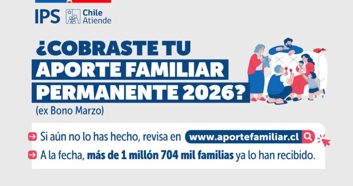 “Aporte Familiar Permanente 2026: Más de 1,7 millones de familias ya recibieron el beneficio”