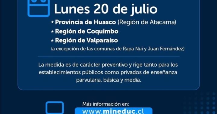 Suspensión preventiva de clases por sistema frontal afecta a tres regiones del país